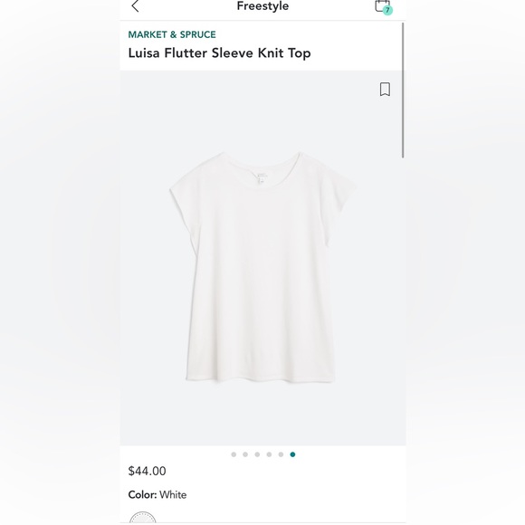 Flutter Sleeve White Knit Blouse by Market & Spruce - Picture 8 of 9